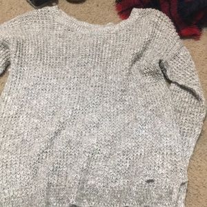 Gray knit sweater